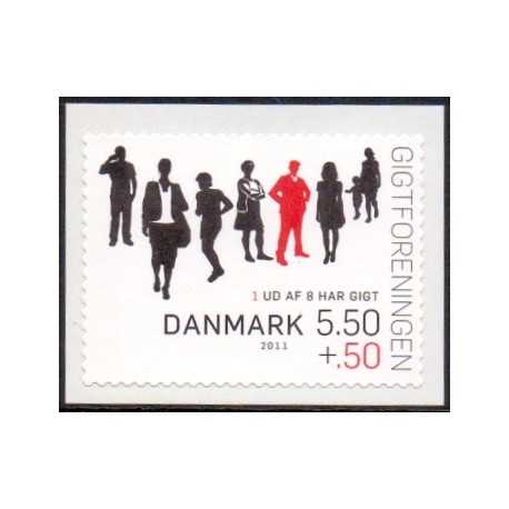 2011. Gigtforeningen. AFA nr. 1641E,  postfrisk   Stemplet FDC