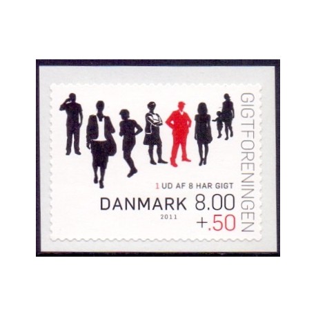 2011. Gigtforeningen. AFA nr. 1646E,  postfrisk  Stemplet FDC
