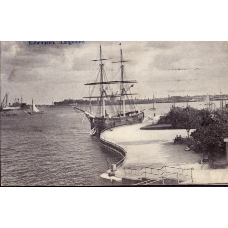 København. Langelinie med skibe, brugt 1913