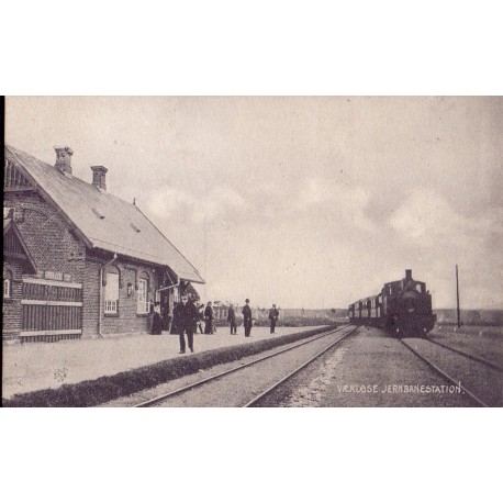 Værløse  Jernbanestation, brugt og med julemærke 1909 (Alstrup)