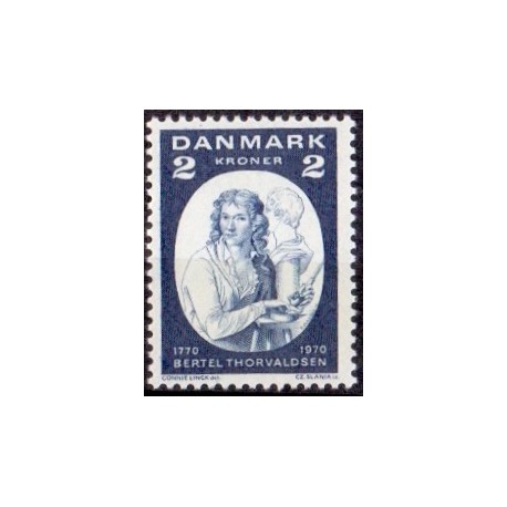 1970. Thorvaldsen fødsel. AFA nr. 508 postfrisk stemplet FDC