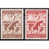 1971. Flygtning 71. AFA nr. 510-11 postfrisk     stemplet FDC