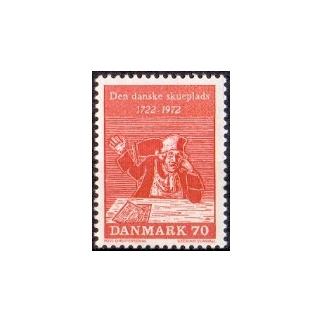 1972. Den danske skueplads. AFA nr. 532 postfrisk    stemplet FDC
