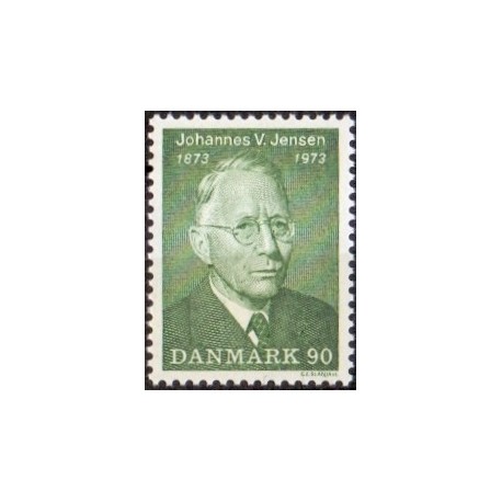 1973. Johannes V. Jensen. AFA nr. 542 postfrisk  stemplet FDC