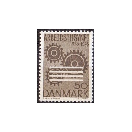 1973. Arbejderbeskyttelse. AFA nr. 543 postfrisk   stemplet FDC