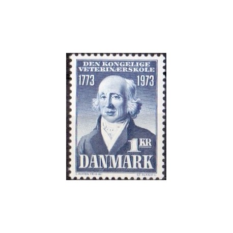 1973. Kgl. Veterinærskole. AFA nr. 544 postfrisk   stemplet FDC