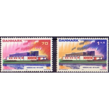 1973. Nordens hus. AFA nr. 547-48 postfrisk   stemplet FDC