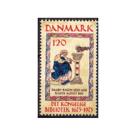 1973. Kgl. Biblotek. AFA nr. 550 postfrisk   stemplet FDC