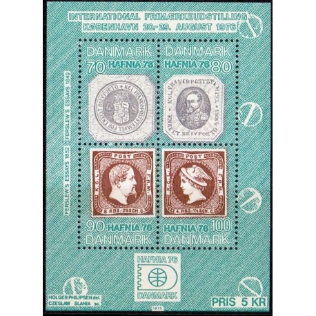 1975. HAFNIA blok I. AFA nr. 582 postfrisk   stemplet FDC