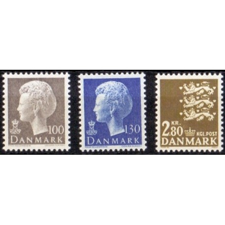 1975. Suppleringsværdier. AFA nr. 585-87 postfrisk   stemplet FDC