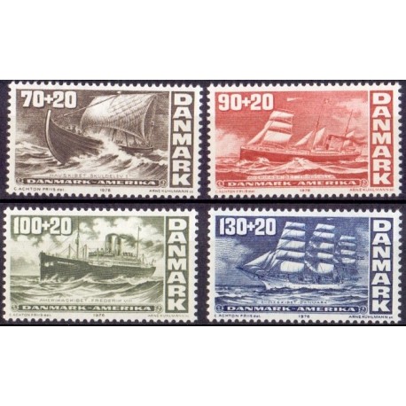 1976. Skibe.  AFA nr. 607-10 postfrisk  stemplet FDC