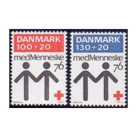 1976. Dansk Røde Kors. AFA nr. 611-12 postfrisk  stemplet FDC