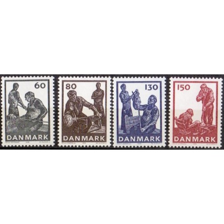 1976. Dansk glasproduktion. AFA nr. 627-30 postfrisk  stemplet FDC