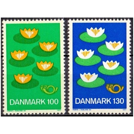 1977. Nordisk Råd. blank gummi. AFA nr. 631-32 postfrisk  stemplet FDC