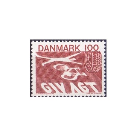 1977. Ny færdselslov. AFA nr. 634 postfrisk  stemplet FDC