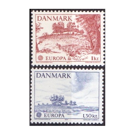 1977. Europamærker / CEPT. AFA nr. 635-36 postfrisk  stemplet FDC