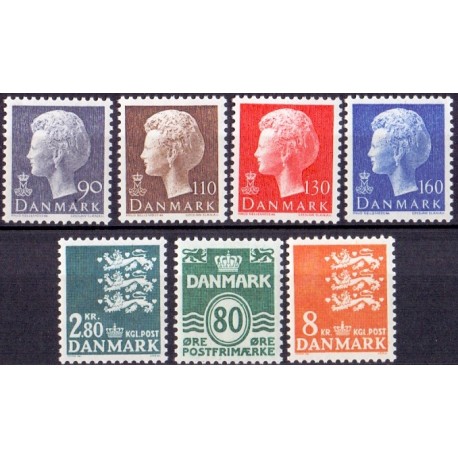 1979. Farveændringer og  suppleringsværdier. AFA nr. 675-81 postfrisk  stemplet FDC