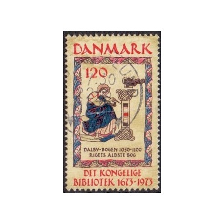 1973. Kgl. Biblotek. AFA nr. 550 postfrisk   stemplet FDC