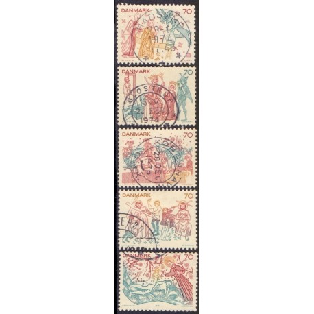 1973. Kalkmalerier. AFA nr. 552-56 postfrisk  stemplet FDC