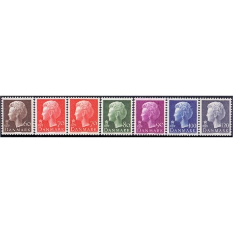 1974. Dr. Margrethe II. AFA nr. 559-64 + 560A postfrisk  stemplet FDC