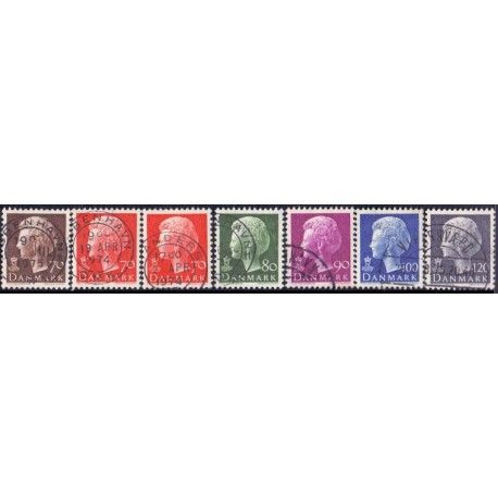 1974. Dr. Margrethe II. AFA nr. 559-64 + 560A postfrisk  stemplet FDC