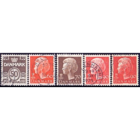 1974. Dr. Margrethe II. AFA nr. 571-74 + 574A postfrisk  stemplet FDC
