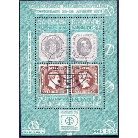 1975. HAFNIA blok I. AFA nr. 582 postfrisk   stemplet FDC