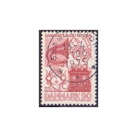 1975. Danmarks Radio 50 år. AFA nr. 583 postfrisk   stemplet FDC