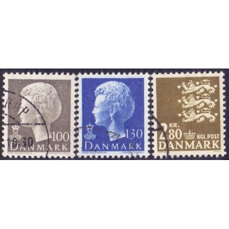 1975. Suppleringsværdier. AFA nr. 585-87 postfrisk   stemplet FDC
