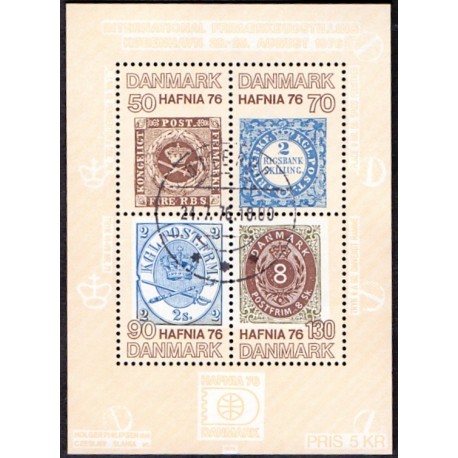 1975. HAFNIA blok II. AFA nr. 606 postfrisk   stemplet FDC