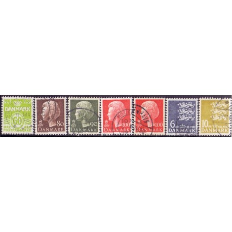 1976. Farveændringer og  suppleringsværdier. AFA nr. 617-22 + 620A postfrisk  stemplet FDC