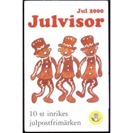 Sverige 2000. Julefrimærker I. AFA 2130-34, postfrisk parstykke stemplet  hæfte FDC parstykkke