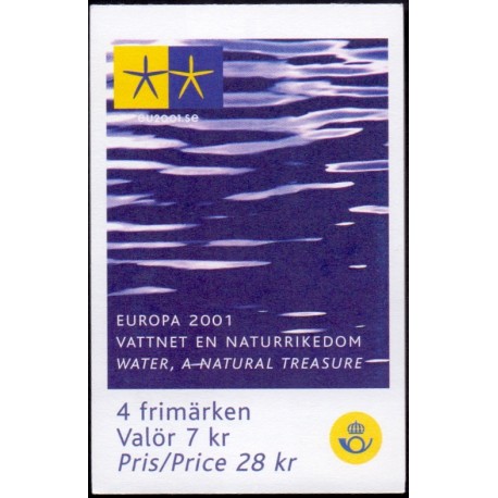 Sverige 2001. Europamærke / CEPT. AFA 2156-9, postfrisk sammentryk stemplet  hæfte FDC parstykkke