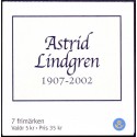 Sverige 2002. Astrid Lindgren miniark. AFA 2203-09, postfrisk   stemplet  hæfte FDC parstykkke, miniark