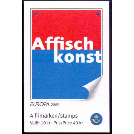 Sverige 2003. Europamærker / CEPT. AFA 2263-66,  postfrisk sammentryk stemplet  hæfte FDC parstykkke