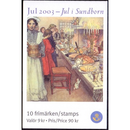 Sverige 2003. Jul i Sunborn. AFA 2310-11,  postfrisk parstykke stemplet  hæfte FDC parstykkke