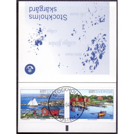 Sverige 2004. Sommer i skærgården. AFA nr. 2336-39,  postfrisk stemplet  hæfte FDC parstykkke