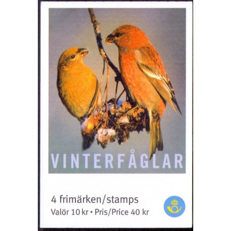 Sverige 2004. Fugle. AFA nr. 2370-73, i postfrisk sammentryk stemplet  hæfte FDC parstykkke