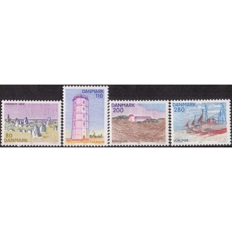 1980. Landsdelsserie Jylland. AFA nr. 700-03 postfrisk Stemplet FDC