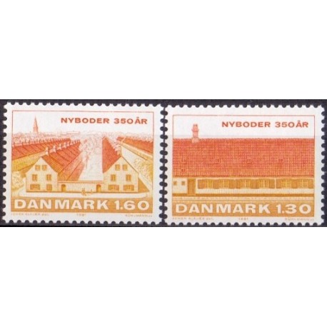 1981. Nyboder 350 år. AFA nr. 725-26 postfrisk   Stemplet FDC
