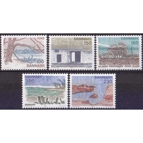 1981. Landsdelsserie Sjælland og øer. AFA nr. 730-34 postfrisk  Stemplet FDC