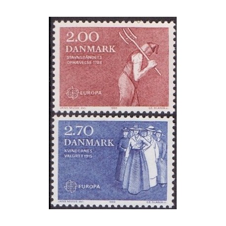 1982. Europamærke / CEPT AFA nr. 747-48 postfrisk   Stemplet FDC