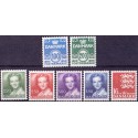 1983. Suppleringsværdier og farveændringer. AFA nr. 771-77 postfrisk  Stemplet FDC