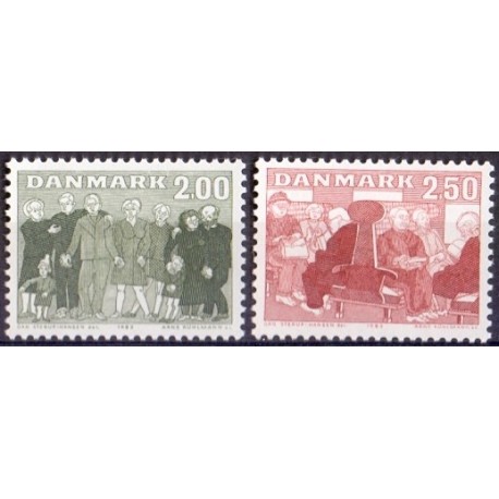1983. Ældre i samfundet. AFA nr. 785-86 postfrisk  Stemplet FDC
