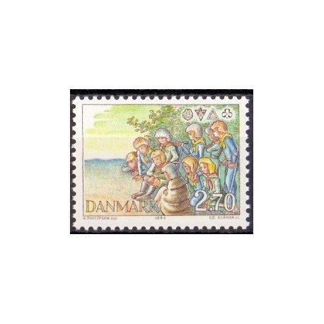 1984. Spejderliv. AFA nr. 802 postfrisk Stemplet FDC
