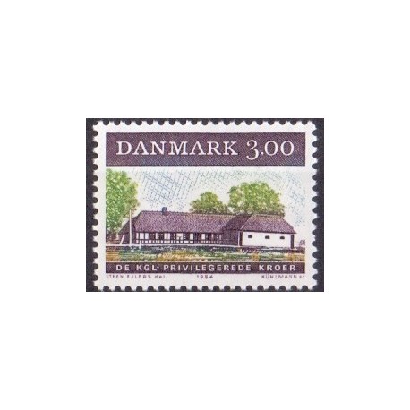 1984. Hvidsten Kro. AFA nr. 807 postfrisk Stemplet FDC