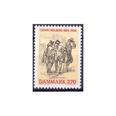 1984. Ludvig Holberg. AFA nr. 814 postfrisk  Stemplet FDC