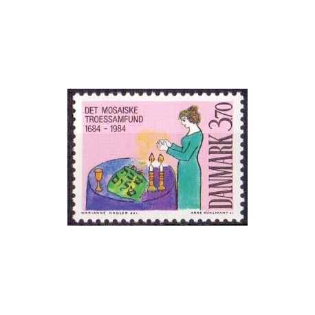 1984. Mosaisk Troessamfund. AFA nr. 815 postfrisk  Stemplet FDC