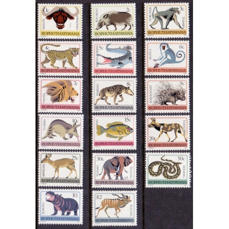 South Africa, Bophuthatswana, 1977 Animals in complete set, MNH