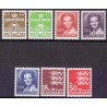 1985. Suppleringsværdier og farveændringer. AFA nr. 818-24 postfrisk  Stemplet FDC